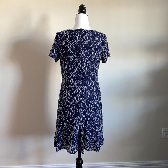 Karl Lagerfeld Paris Navy Embroidered Mini Dress 8 - Picture 7 of 9
